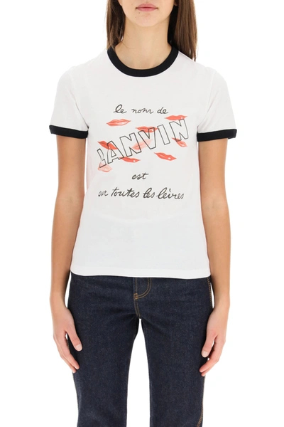 Shop Lanvin Lips Print T-shirt In White