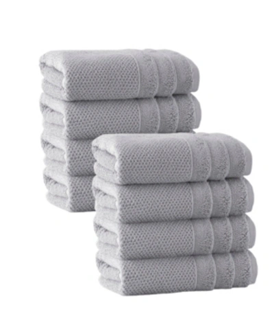 Shop Enchante Home Veta 8-pc. Hand Towels Turkish Cotton Towel Set Bedding In Silver