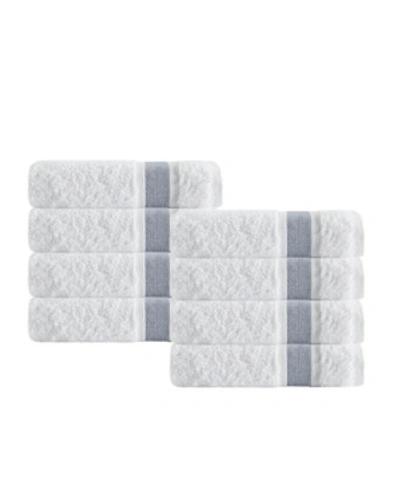 Shop Enchante Home Unique 8-pc. Turkish Cotton Hand Towel Set In Dark Grey