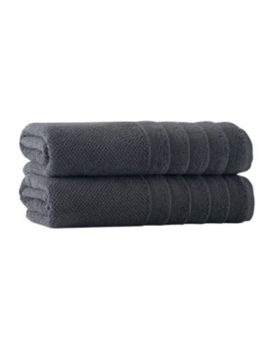 Shop Enchante Home Veta 2-pc. Bath Towels Turkish Cotton Towel Set Bedding In Dark Grey