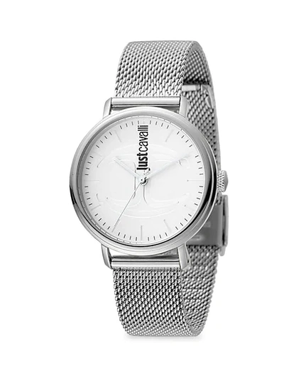 Shop Just Cavalli Cfc Stainless Steel Bracelet Watch In Grey