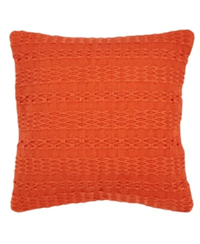 Shop Tommy Bahama Home Tommy Bahama Island Essentials Cross Weave Canvas Throw Pillow Bedding In Mango
