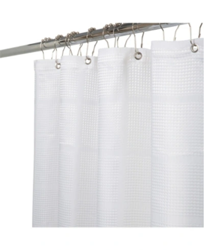 Shop Elle Decor Jacquard Solid Weave Shower Curtain In White