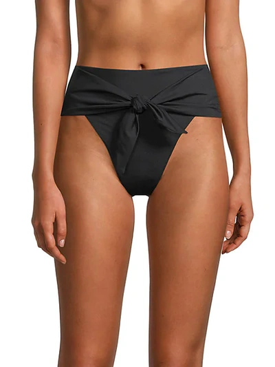 Shop Weworewhat Front-tie Bikini Bottom In Black