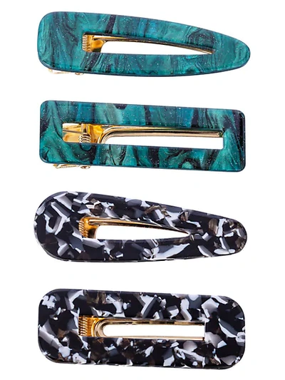 Shop Eye Candy La 4-piece Geneva Hair Clip Set In Multi