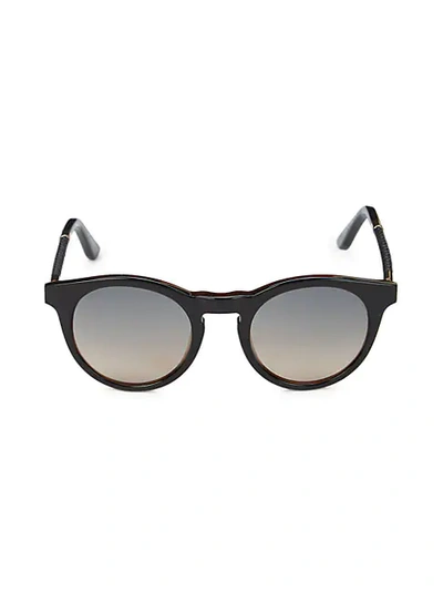 Shop Tod's 49mm Braided Oval Sunglasses In Black