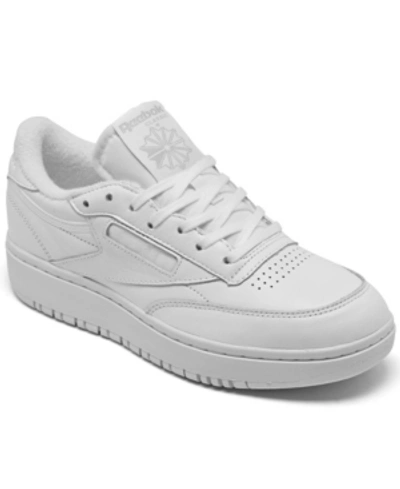 Shop Reebok Women's Club C Double Platform Casual Sneakers From Finish Line In White