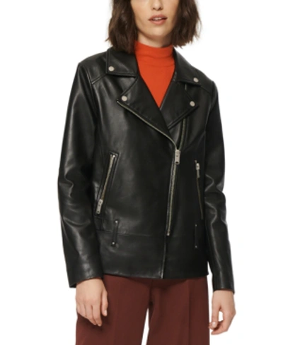 Shop Marc New York Solar Leather Moto Jacket In Black