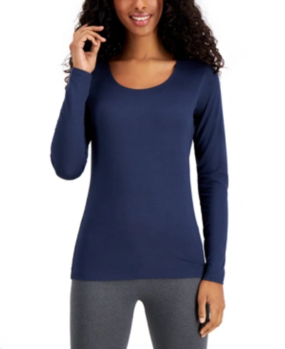 Shop 32 Degrees Base Layer Scoop-neck Top In Navy Night