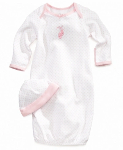 Shop Little Me Baby Girls Ballet Hearts Gown And Beanie Set In White