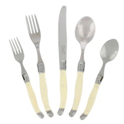 French Home Laguiole 20 Piece Stainless Steel Flatware Set, Service For 4 In Ivory