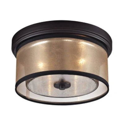 Elk Lighting Diffusion Collection 2 Light Flushmount In Oil Rubbed Bronze In Bronze