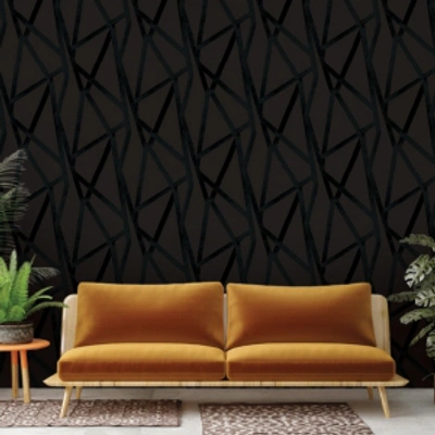 Shop Tempaper Genenieve Gorder For  Intersections Peel And Stick Wallpaper In Black