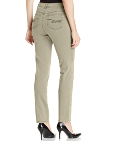 Shop Style & Co Petite Tummy-control Slim-leg Jeans, Created For Macy's In Stonewall