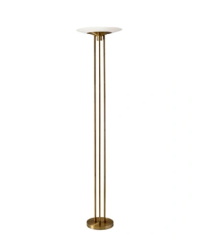 Shop Adesso Newton Led Torchiere In Antique Brass