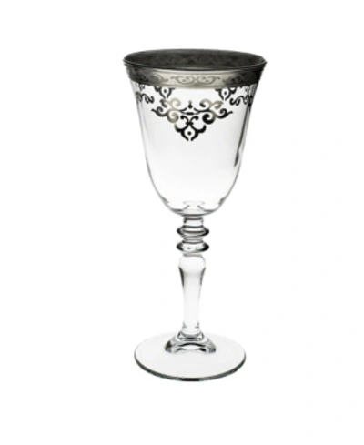Shop Classic Touch Set Of 6 Water Glasses With Rich Design In Silver