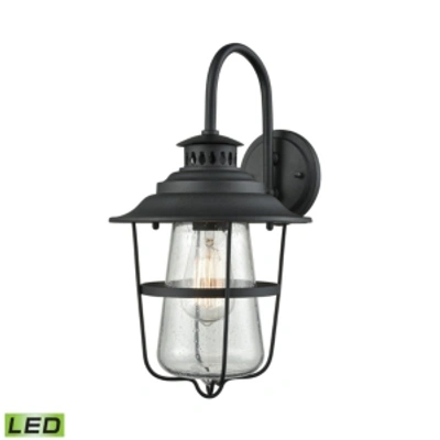 Shop Elk Lighting San Mateo 1 Light Outdoor Wall Sconce In Textured Matte Black With Clear Seedy Glass