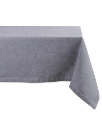 Design Imports Solid Chambray Tablecloth 60" X 104" In Grey