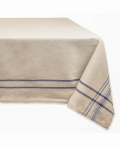 Shop Design Imports Chambray French Stripe Tablecloth 60" X 84" In Blue