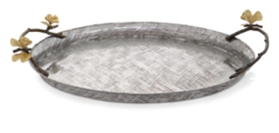 Shop Michael Aram Butterfly Ginkgo Oval Tray In Silver