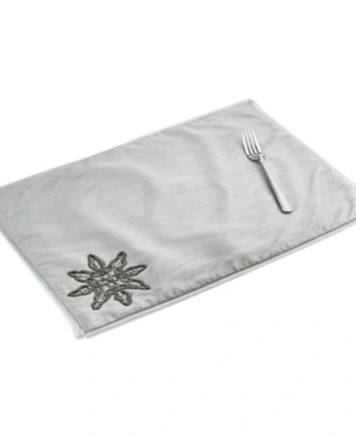 Shop Elrene Closeout!  Silver Dazzling Snowflake Embellished Placemat