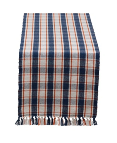 Design Imports Autumn Farmhouse Plaid Table Runner In Navy