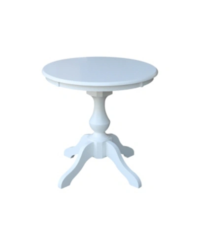 Shop International Concepts 30" Round Top Pedestal Table- 28.9"h In White