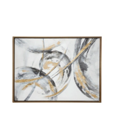 Shop Cosmoliving By Cosmopolitan Gold Contemporary Abstract Canvas Wall Art, 30" X 40" In Multi