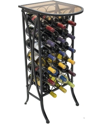 Shop Sorbus Wine Rack Stand Glass Table Top In Black