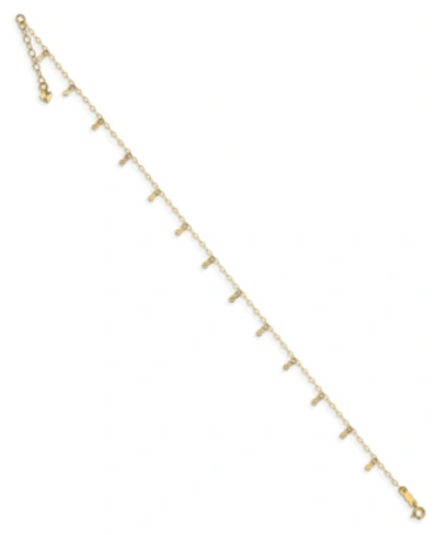 Shop Macy's Dot Charm Anklet In 14k Yellow Gold