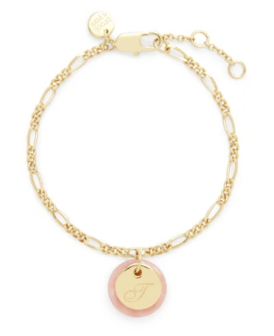 Shop Brook & York 14k Gold Plated Chelsea Initial Charm Bracelet In Gold - T