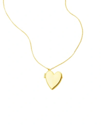 Adornia 14k Plated Heart Locket Necklace In Yellow