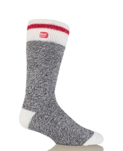 Heat Holders Men's Original Cream Block Twist Thermal Socks In Grey