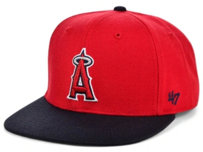 Shop 47 Brand Los Angeles Angels Boys Basic Snapback Cap In Red/navy