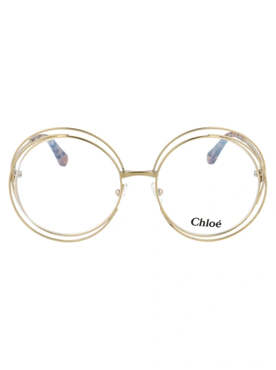 Shop Chloé Ce2152 Glasses In 717 Yellow Gold