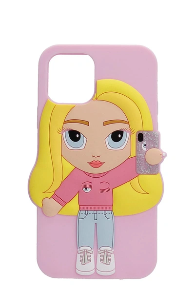 Shop Chiara Ferragni Iphone 11 Pro Mascotte Iphone / Ipad Case In Rose-pink Pvc