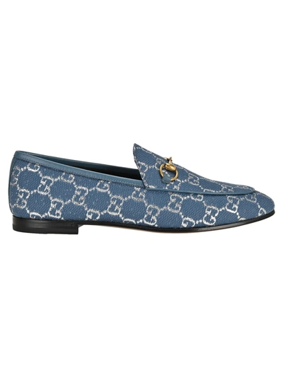 Shop Gucci Jordaan Loafer In Light Blue Silver