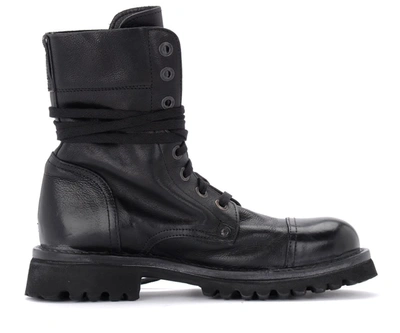 Shop Moma Cusna Ankle Boot Made Of Black Leather In Nero