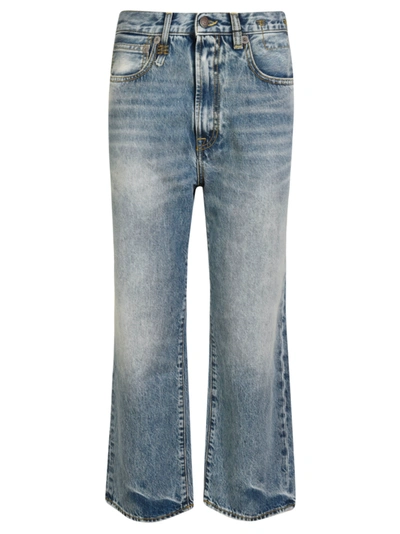 Shop R13 Royer Cropped Jeans In Blue