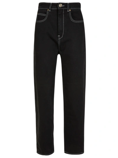 Shop Erika Cavallini Long Length Jeans In Black