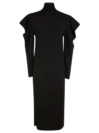 Shop Erika Cavallini Long-sleeve Turtleneck Long Dress In Black