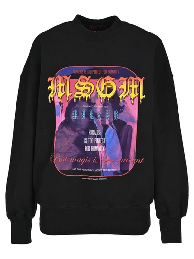 Shop Msgm Dario Argento Quote Sweatshirt In Black