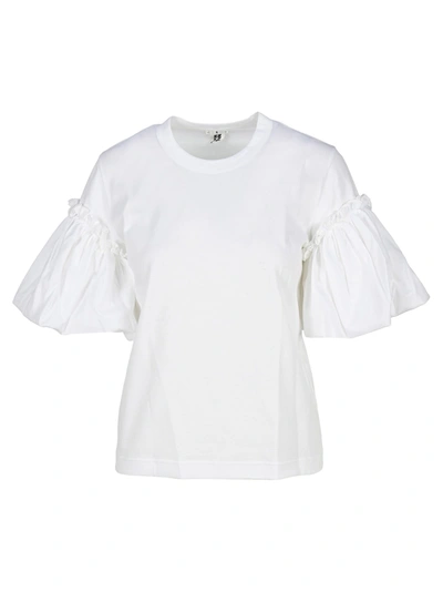 Shop Noir Kei Ninomiya Ruffle-sleeves T-shirt In White