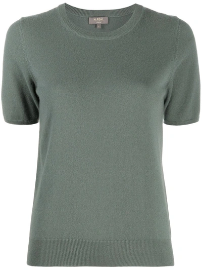 Shop N•peal Crew Neck Cashmere T-shirt In Green