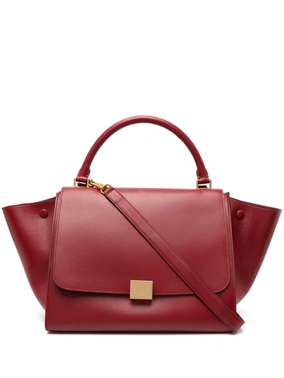 Pre-owned Celine  Trapeze Tote Bag In Red