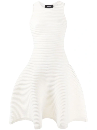 Shop Dsquared2 Sleeveless Panelled A-line Dress In White