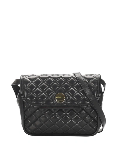 Pre-owned Saint Laurent Diamond-quilted Crossbody Bag In Black