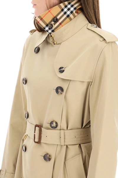 Shop Burberry Kensington Medium Raincoat In Beige,brown