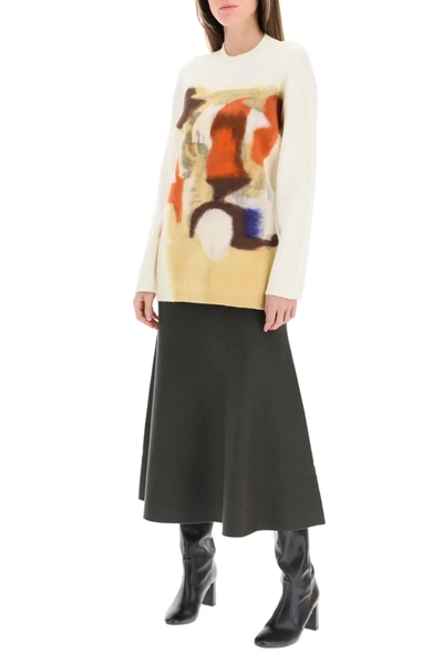 Shop Kenzo Oversized Tiger Sweater In White,yellow,brown