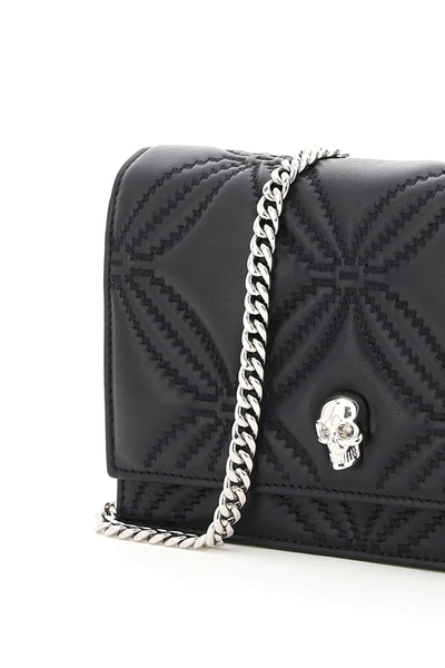 Shop Alexander Mcqueen Quilted Mini Bag Skull In Black